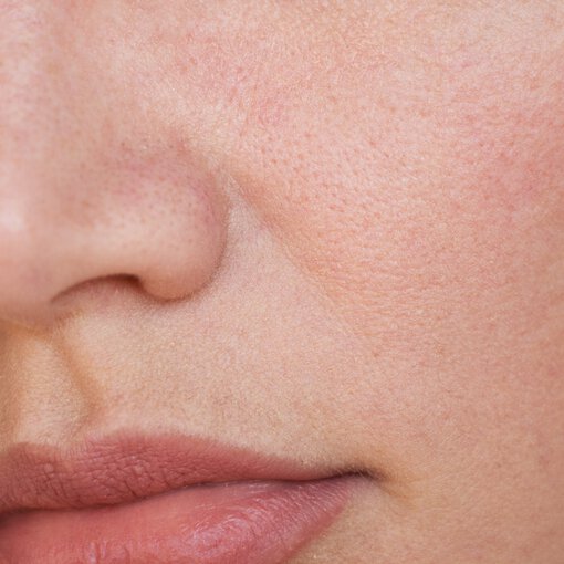 visible pores on a womans face