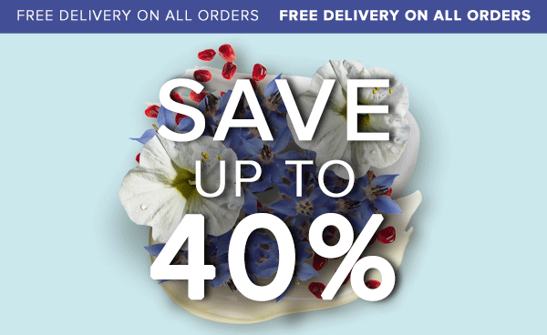 Save up to 40% PLUS free delivery