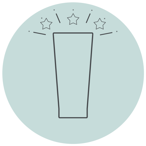 Light grey circle with a grey product reward icon in the centre