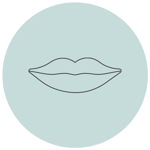 Light grey circle with a dark grey voice icon in the centre