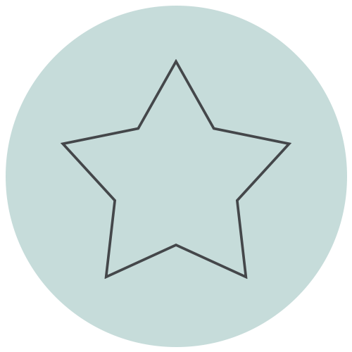 light grey circle with a dark grey star icon