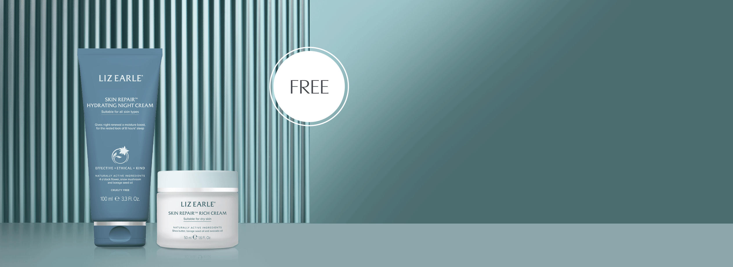 Skin repair night cream and rich cream on a blue background